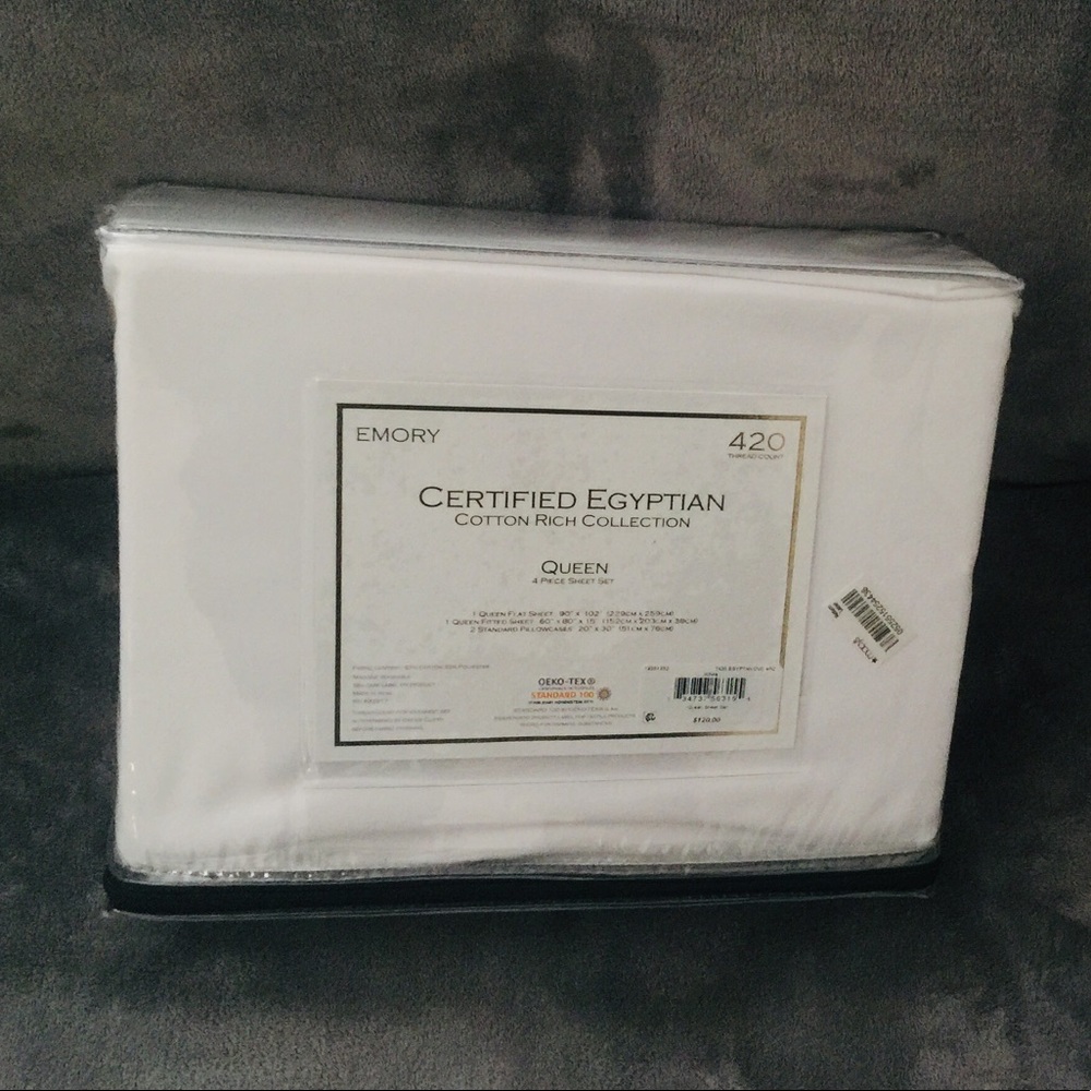•Brand New • 4pcs Queen Sheets • 420 Thread Ct•